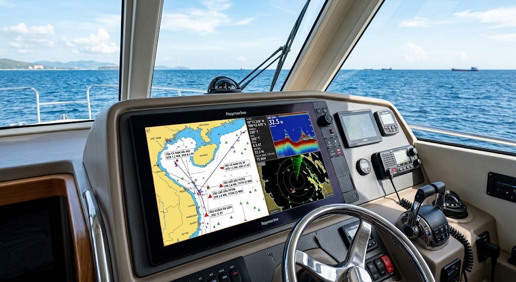 máy định vị hải đồ kết nối AIS sonar radar