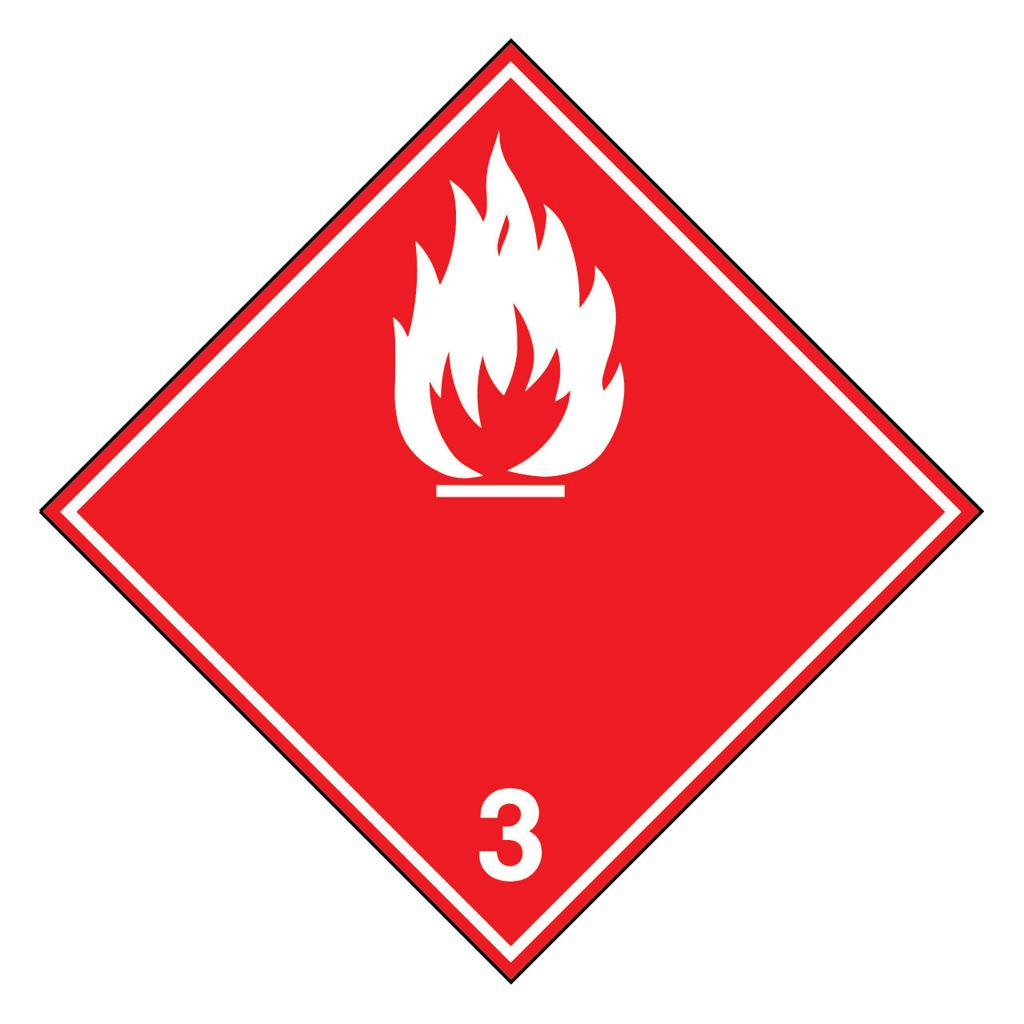 Gefahrz. Entzündbare flüssige Stoffe weiße Flamme Kl. 3 | SQS