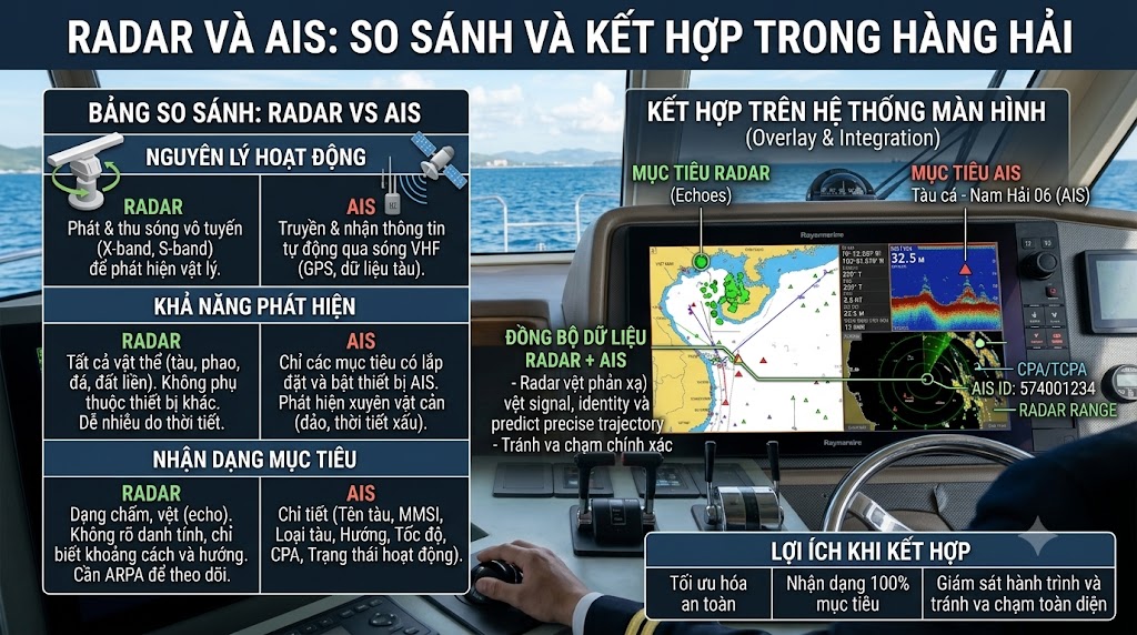 radar và AIS khác nhau như thế nào
